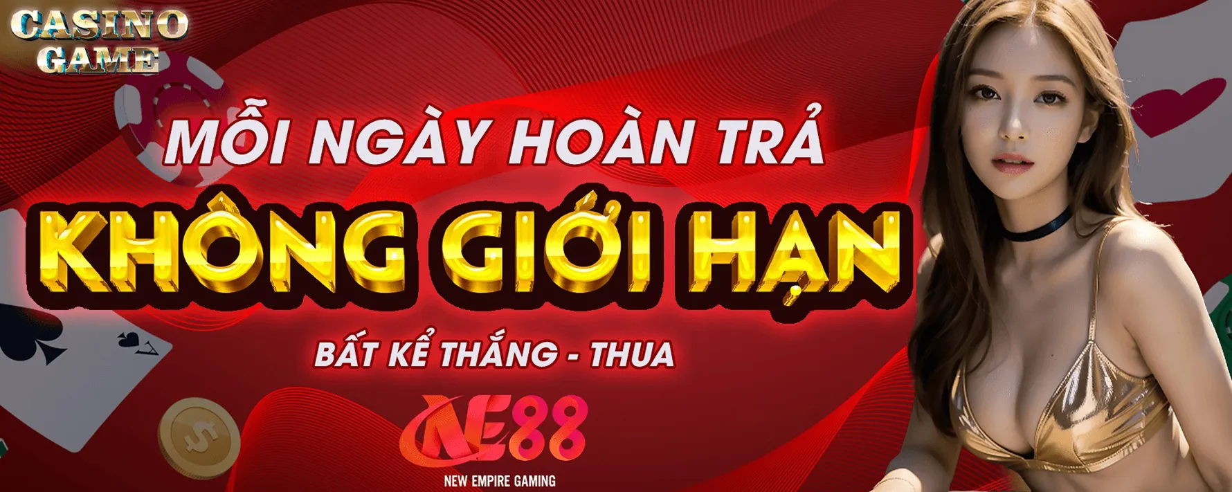 Banner quảng cáo chương trình khuyến mãi nhà cái NE88